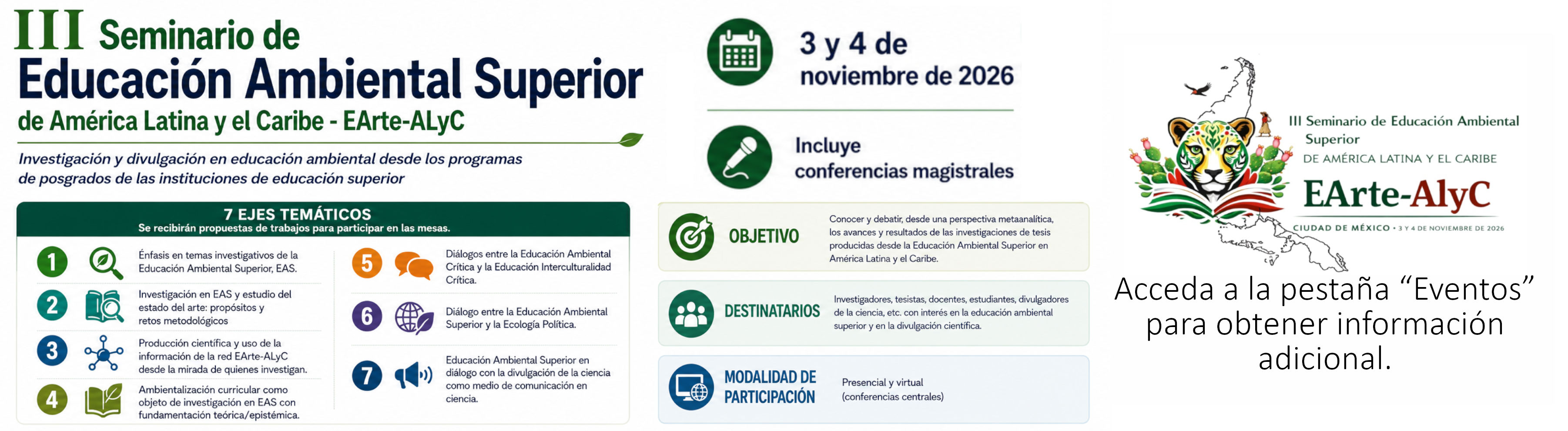 Acceda a la pestaña “Eventos” para obtener información adicional.